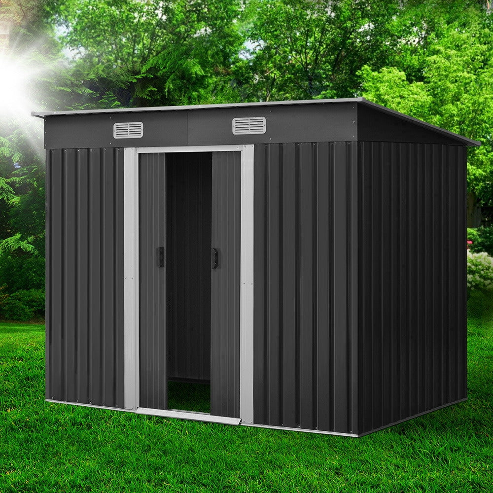 Giantz Garden Shed 2.38x1.31M Sheds Outdoor Storage Tool Metal Workshop Shelter Sliding Door 7