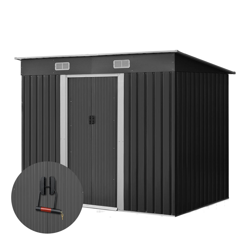 Giantz Garden Shed 2.38x1.31M Sheds Outdoor Storage Tool Metal Workshop Shelter Sliding Door 8