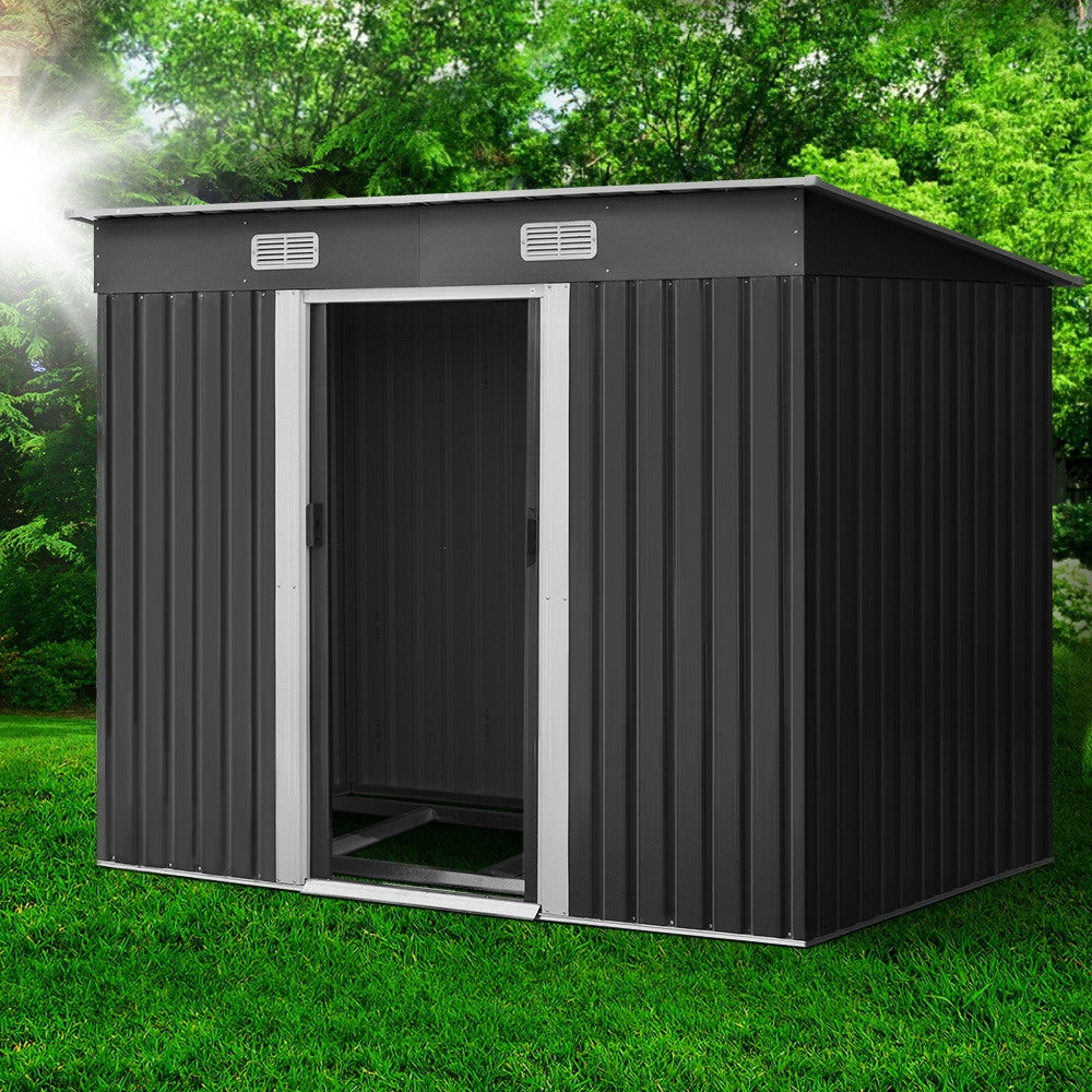 Giantz Garden Shed 2.38x1.31M w/Metal Base Sheds Outdoor Storage Tool Workshop Sliding Door 7