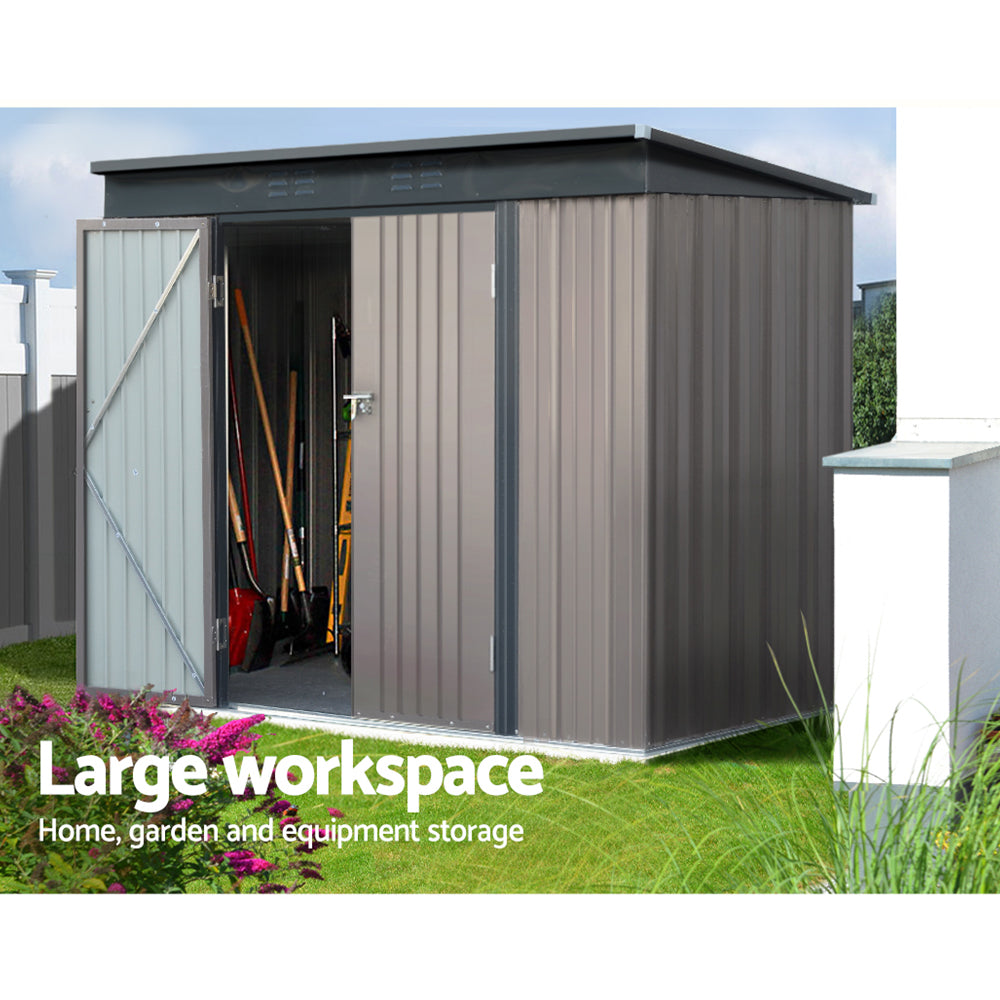 Giantz Garden Shed 2.31x1.31M Sheds Outdoor Storage Tool Metal Workshop Shelter Double Door 4