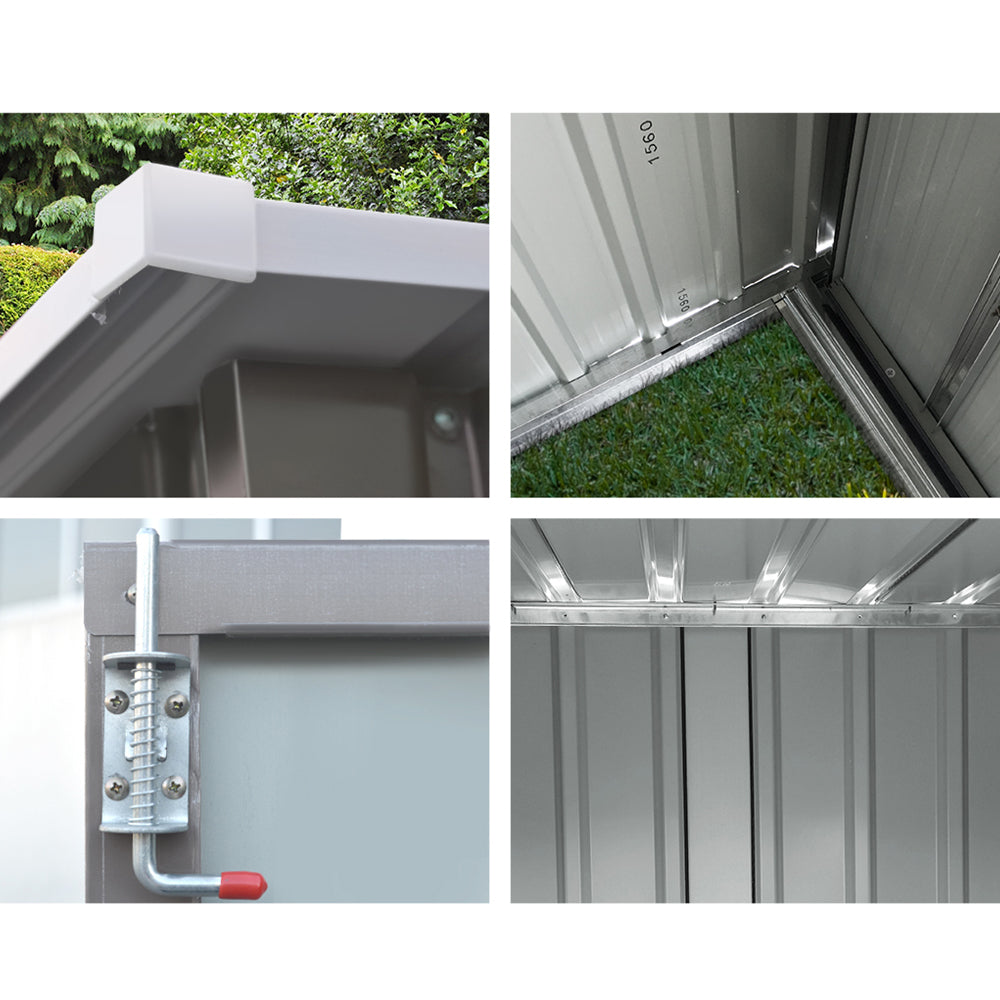 Giantz Garden Shed 2.31x1.31M Sheds Outdoor Storage Tool Metal Workshop Shelter Double Door 6