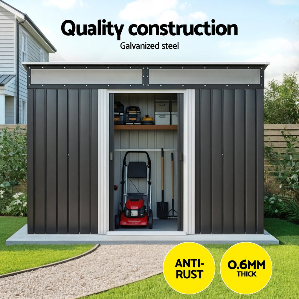 Giantz Garden Shed Outdoor Storage 2.60x1.95M Tool Sheds Workshop House Shelter 5