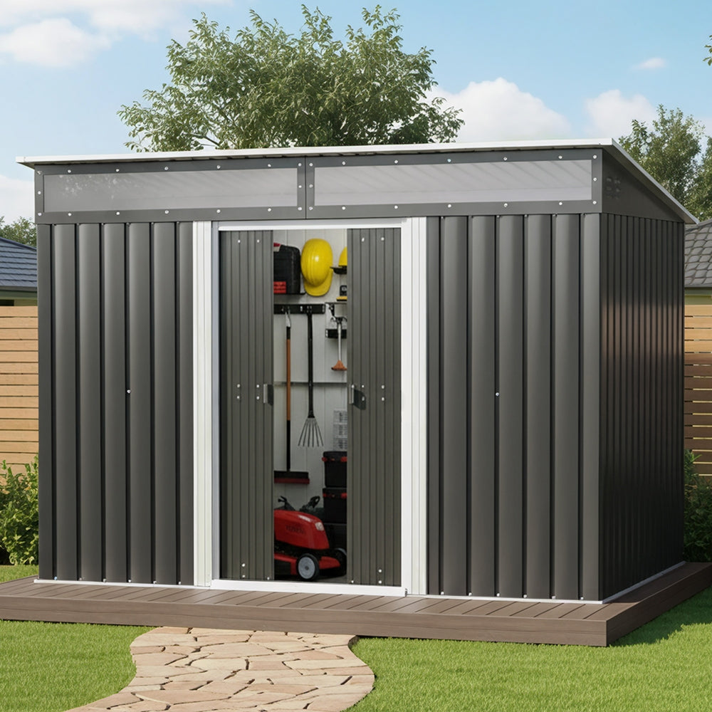 Giantz Garden Shed Outdoor Storage 2.60x1.95M Tool Sheds Workshop House Shelter 7