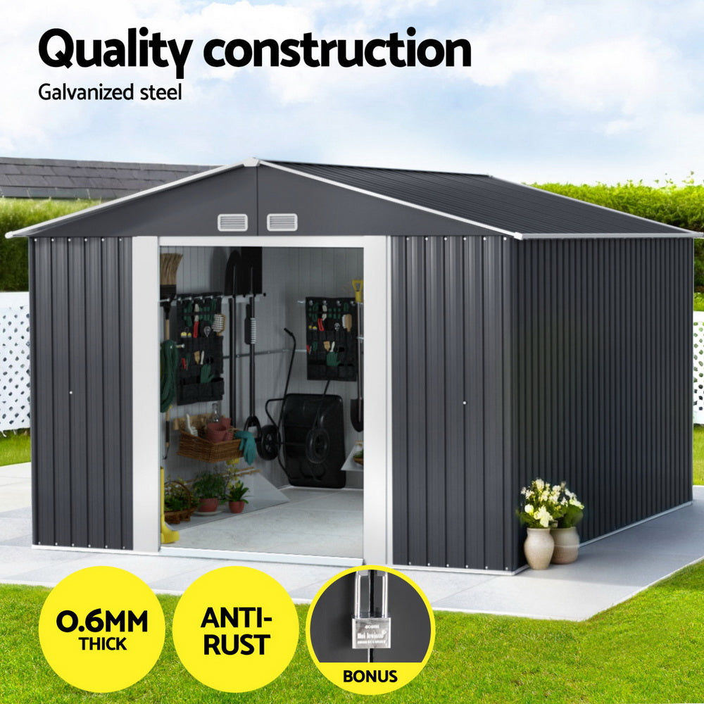 Giantz Garden Shed 3x3M Outdoor Storage Tool Workshop House Shelter 4