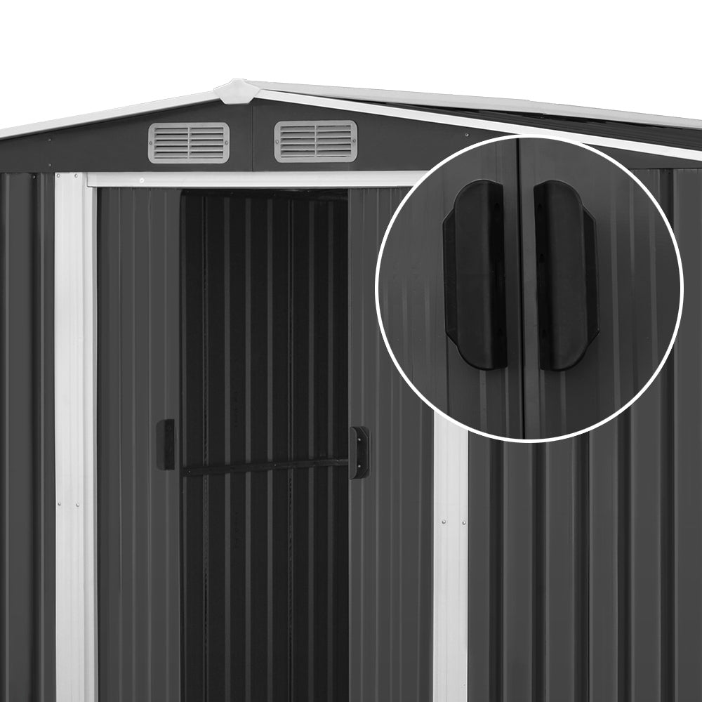 Giantz Garden Shed 2.6x3.9M w/Metal Base Sheds Outdoor Storage Workshop Tool Shelter Sliding Door 4