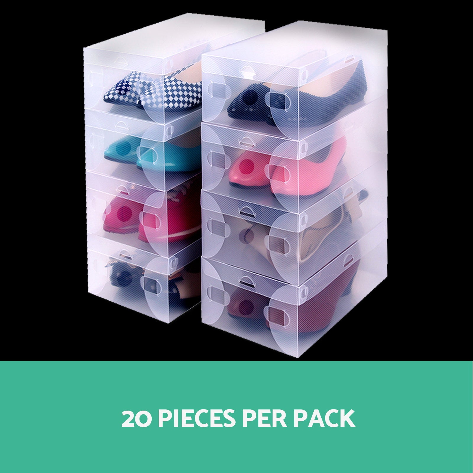 Artiss 20X Shoe Box Storage Clear Case Foldable Stackable 3