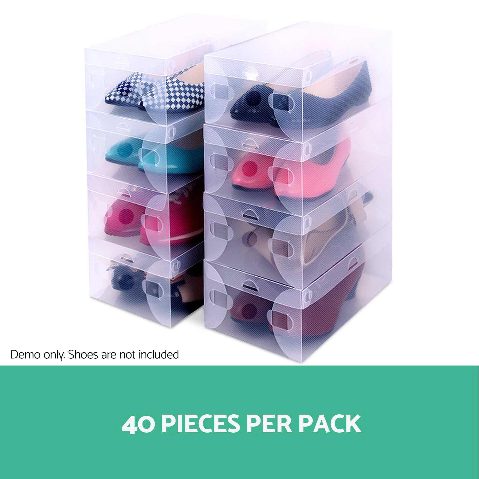 Artiss 40X Shoe Box Storage Clear Case Foldable Stackable 4
