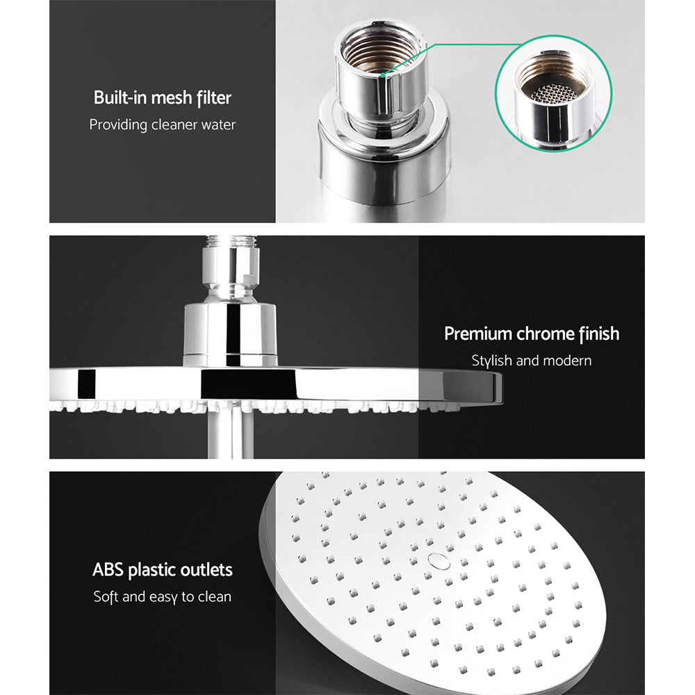 Cefito 9'' Rain Shower Head Set Handheld Round High Pressure Chrome 4