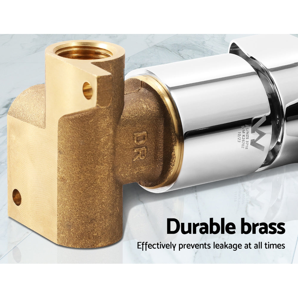 Cefito Shower Mixer Tap Wall Bath Taps Brass Hot Cold Basin Bathroom Chrome 5