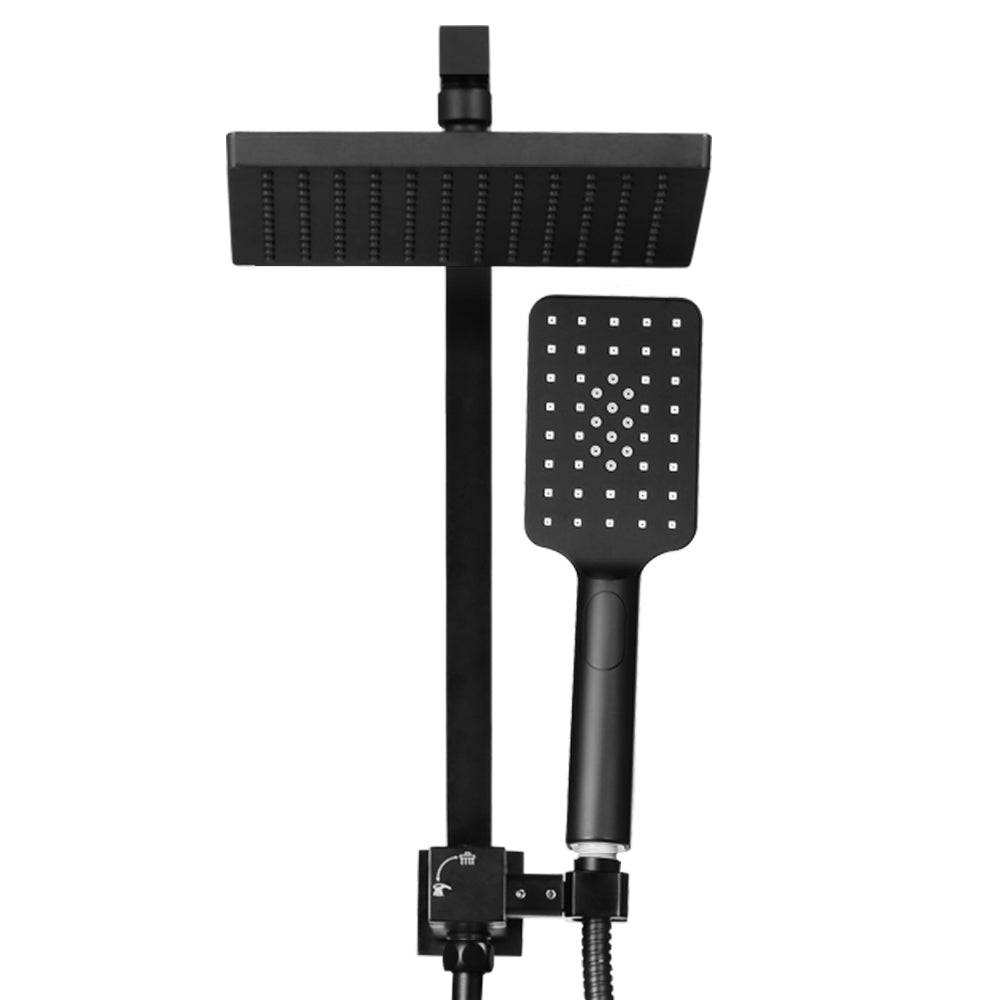 Cefito 8'' Rain Shower Head Set Handheld Square High Pressure Black 3