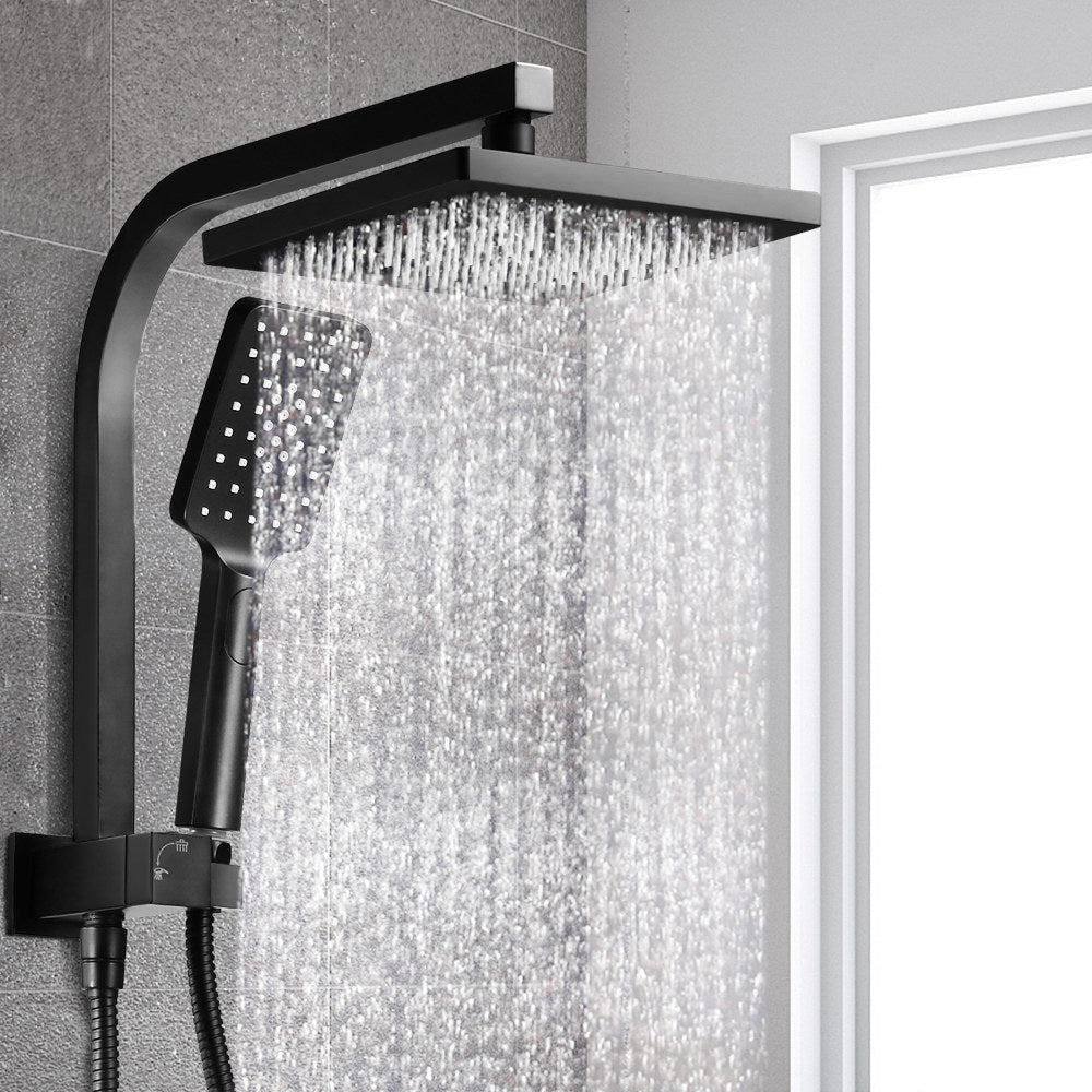 Cefito 8'' Rain Shower Head Set Handheld Square High Pressure Black 8