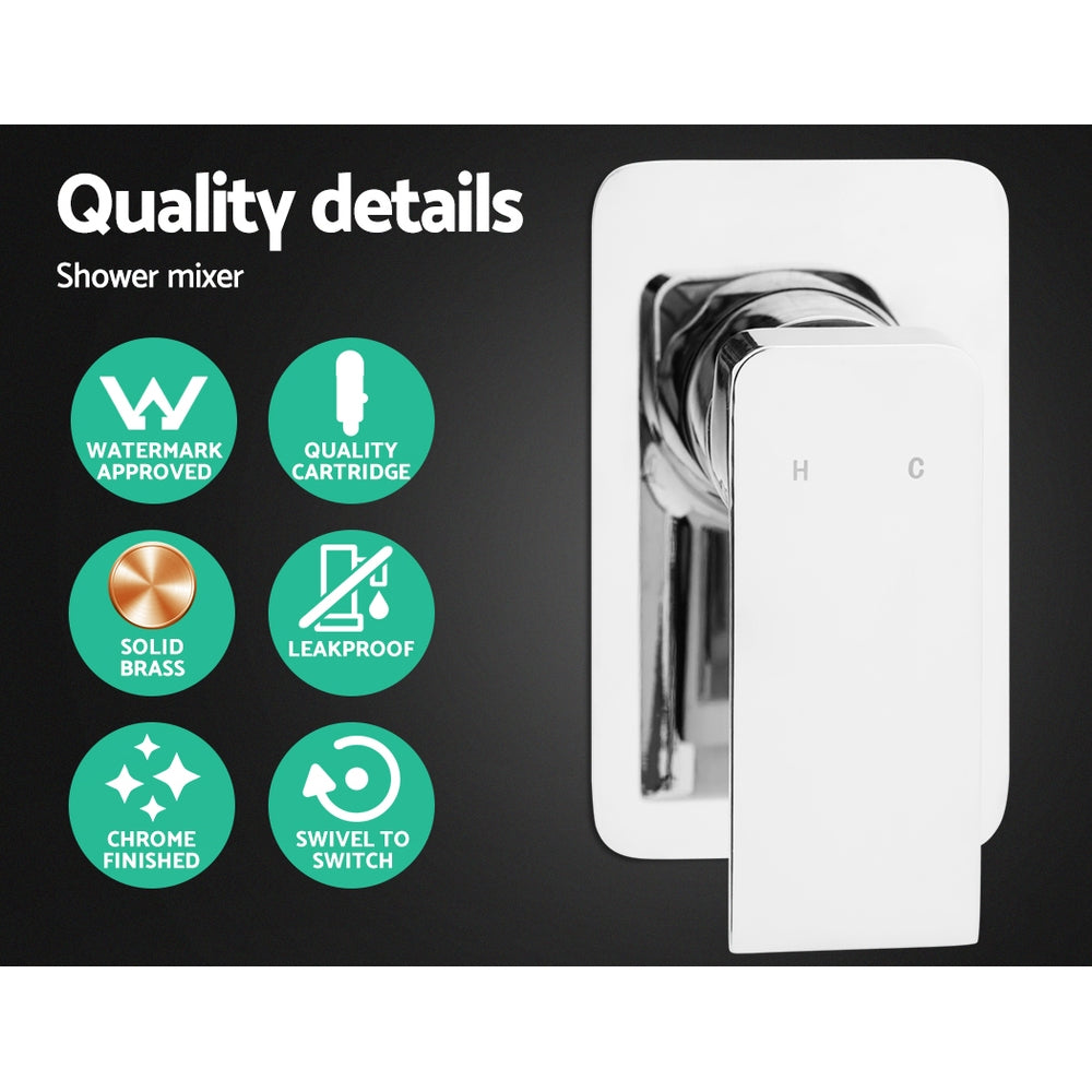 Cefito 8'' Rain Shower Head Set Handheld Square High Pressure Mixer Tap Chrome 7