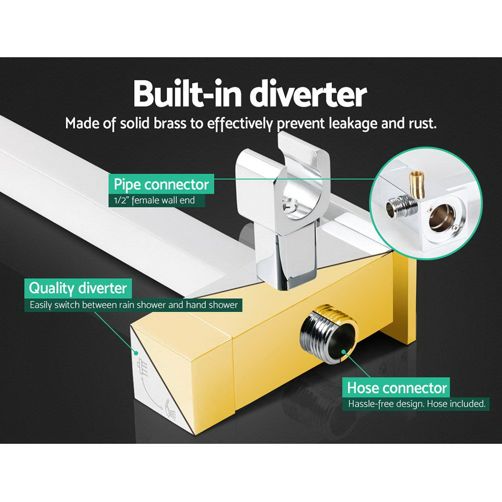 Cefito 8'' Rain Shower Head Set Handheld Square High Pressure wins Tap�Chrome 6