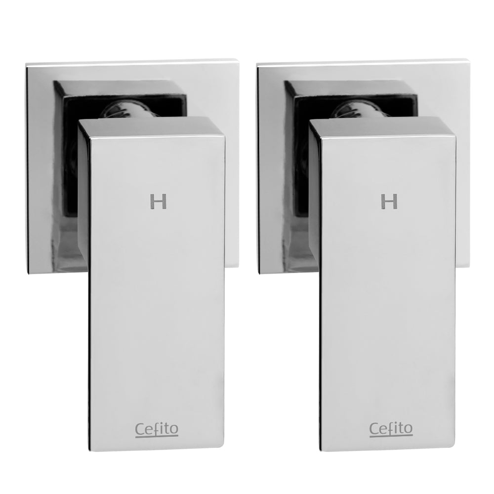 Cefito Shower Twins Tap Wall Bath Taps Brass Hot Cold Basin Bathroom Chrome 3