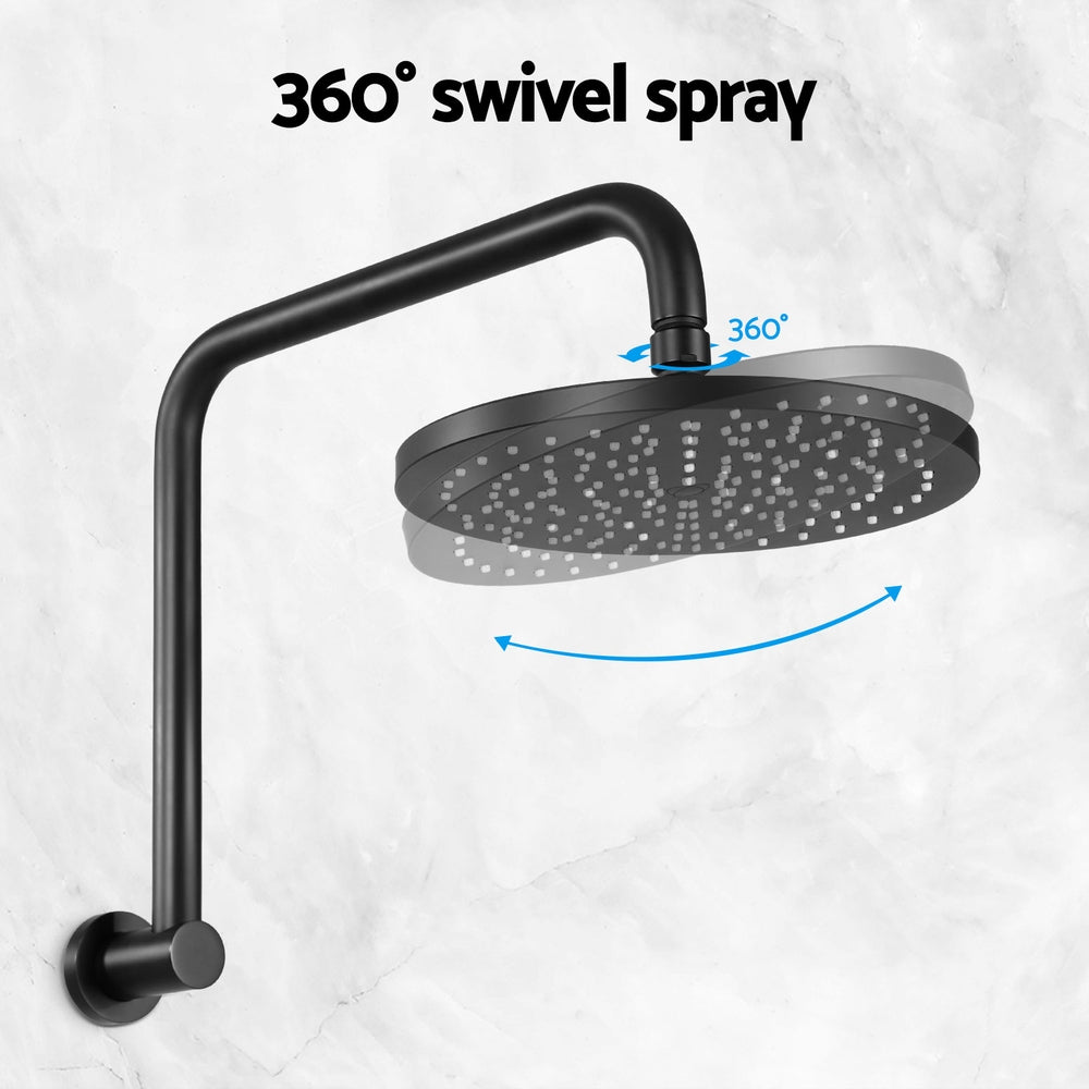 9'' Rain Shower Head Overhead High-pressure Swivel Black 6
