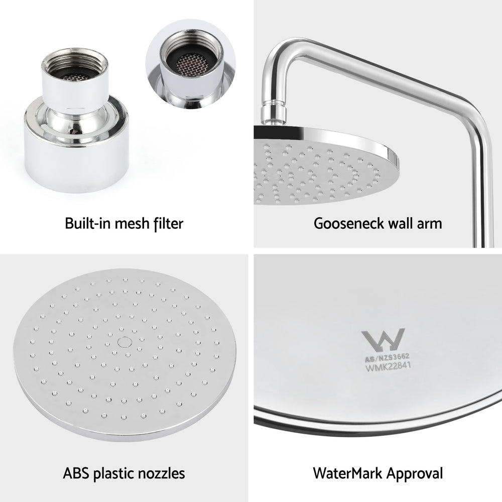 9'' Rain Shower Head Overhead High-pressure Swivel Chrome 5