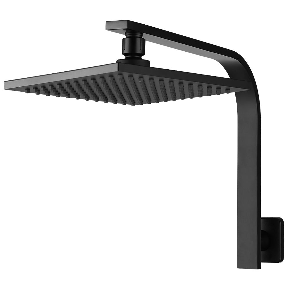 Cefito 8'' Rain Shower Head Wall Arm Square High Pressure Black 3