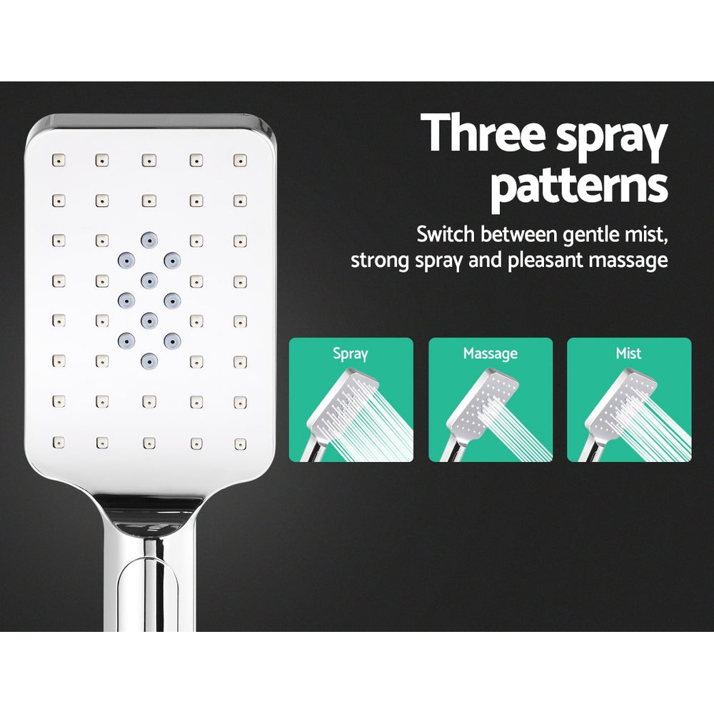Cefito 10'' Rain Shower Head Set Handheld Square High Pressure Chrome 7