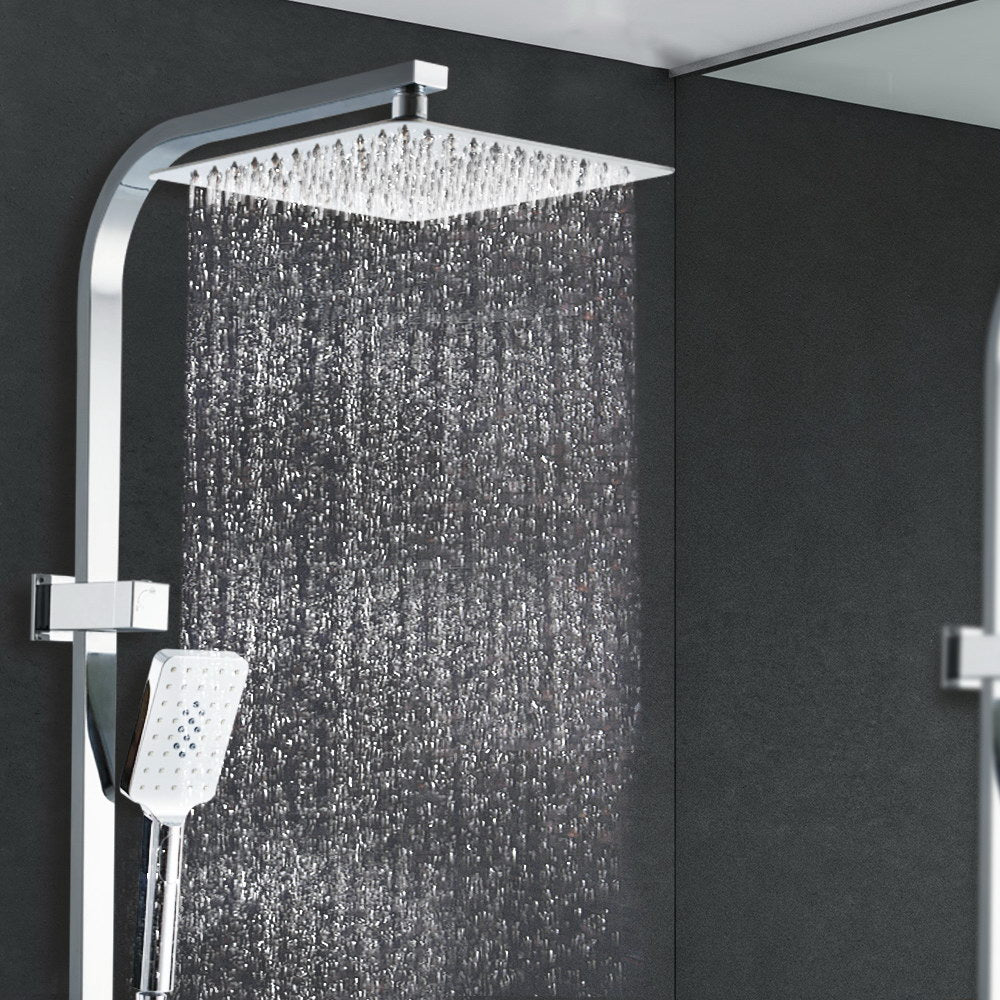 Cefito 10'' Rain Shower Head Set Handheld Square High Pressure Chrome 8