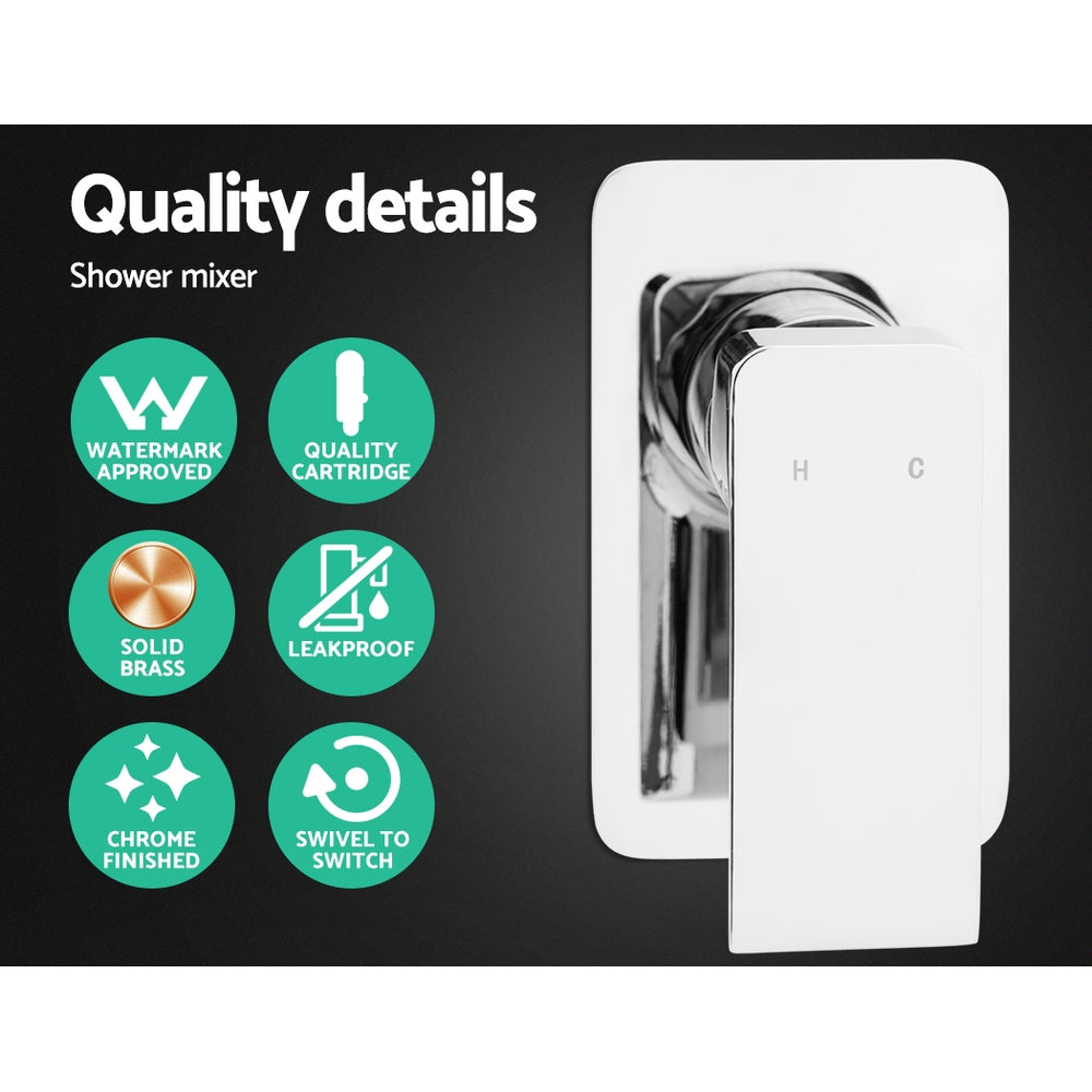 Cefito 10'' Rain Shower Head Set Handheld Square High Pressure Mixer Tap Chrome 7