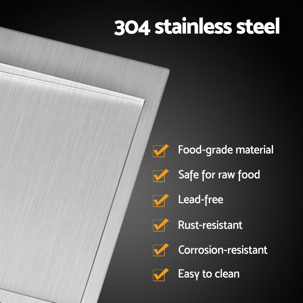 Cefito Kitchen Sink Basin Stainless Steel Under/Top/Flush Mount Bowl 155X50CM 4