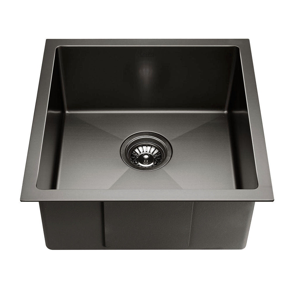 Cefito Kitchen Sink 51X45CM Stainless Steel Basin Single Bowl Black 3