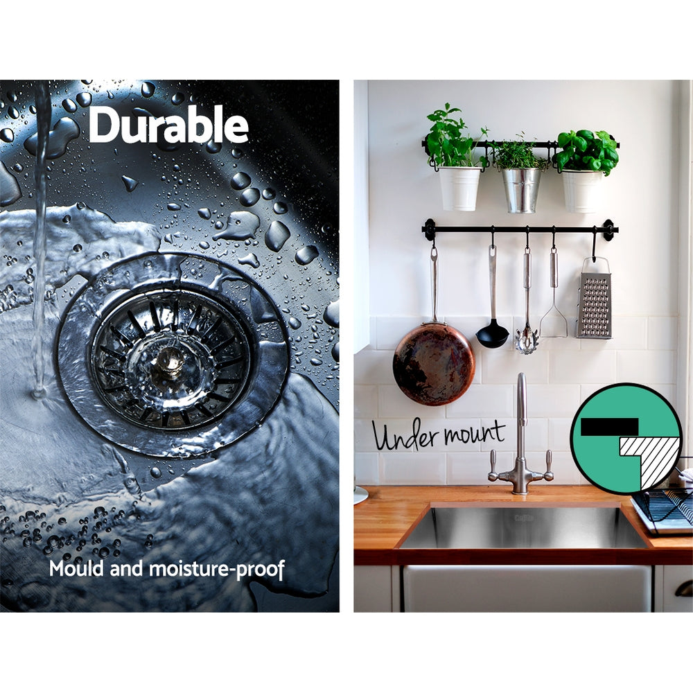 Cefito Kitchen Sink 36X36CM Stainless Steel Nano Basin Single Bowl Silver 4