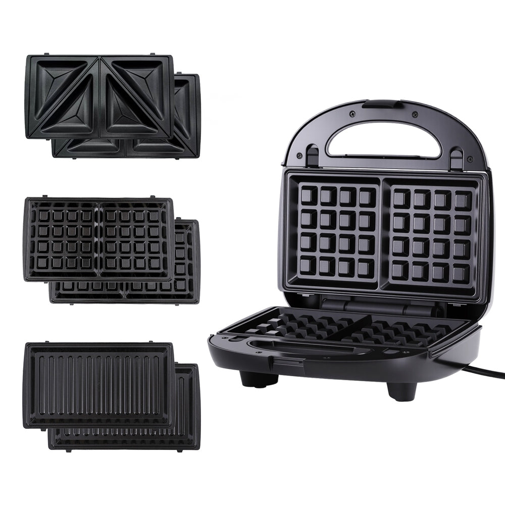 Devanti 3-in-1 Sandwich Press Waffle Maker Panini Press Grill 850W 3