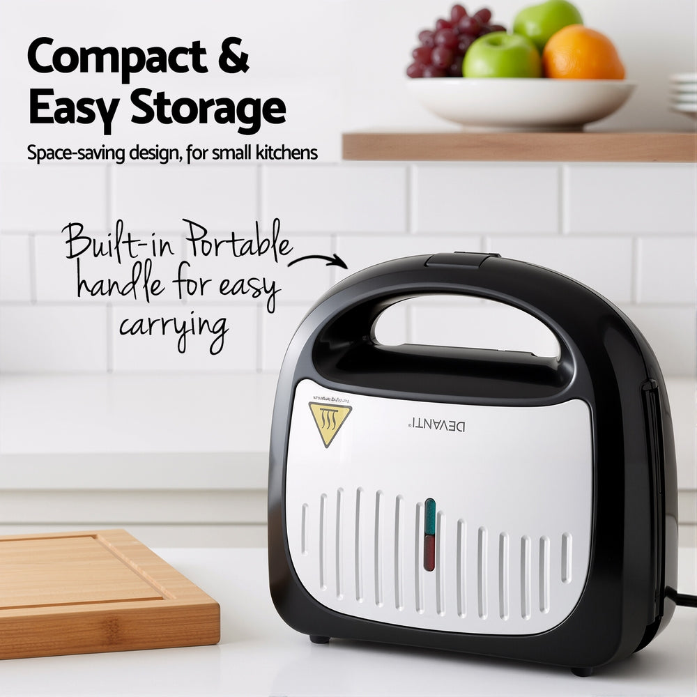 Devanti 3-in-1 Sandwich Press Waffle Maker Panini Press Grill 850W 8