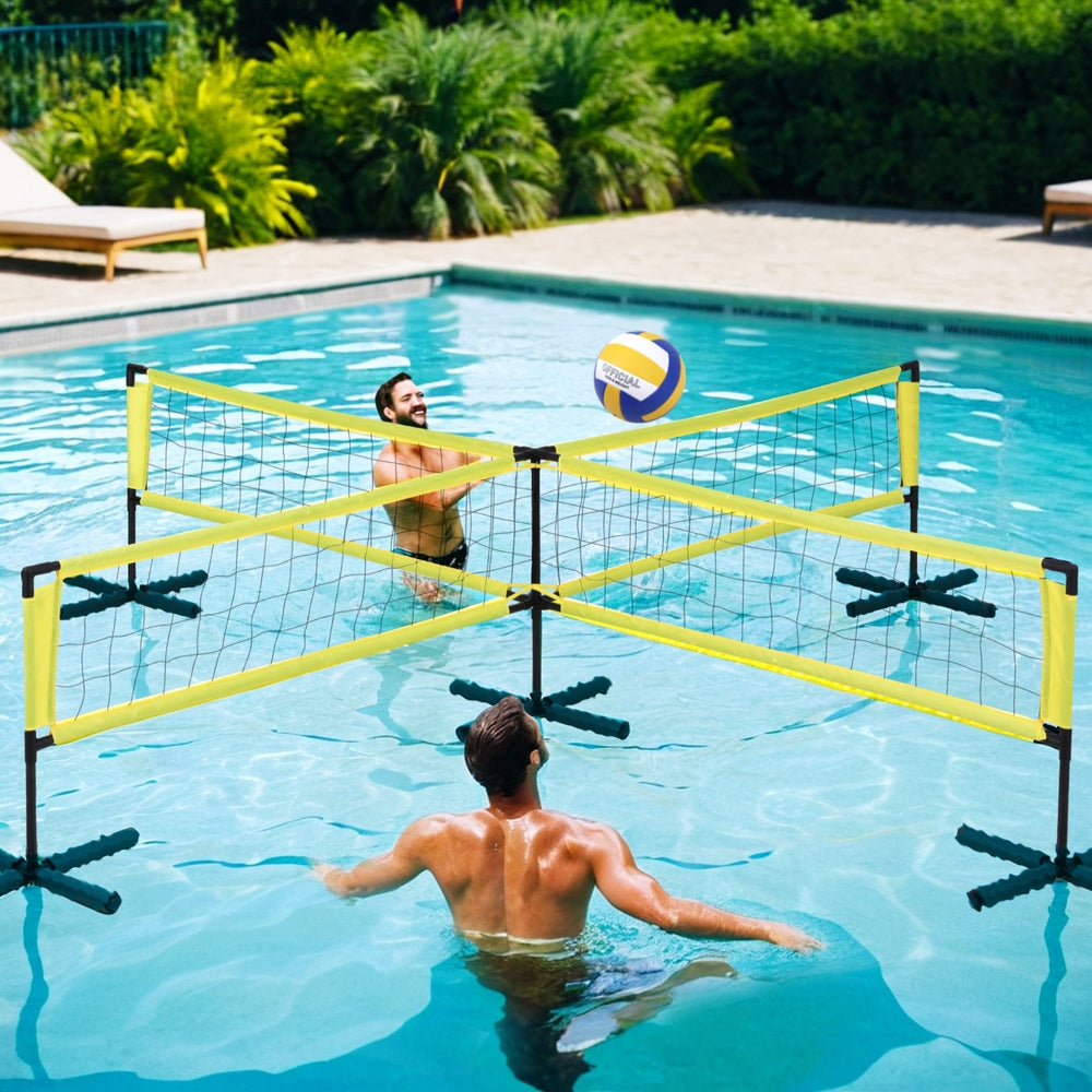 Everfit Water Volleyball Net Set Portable Swimming Pool Nets Game 4 Anchor Bags 6