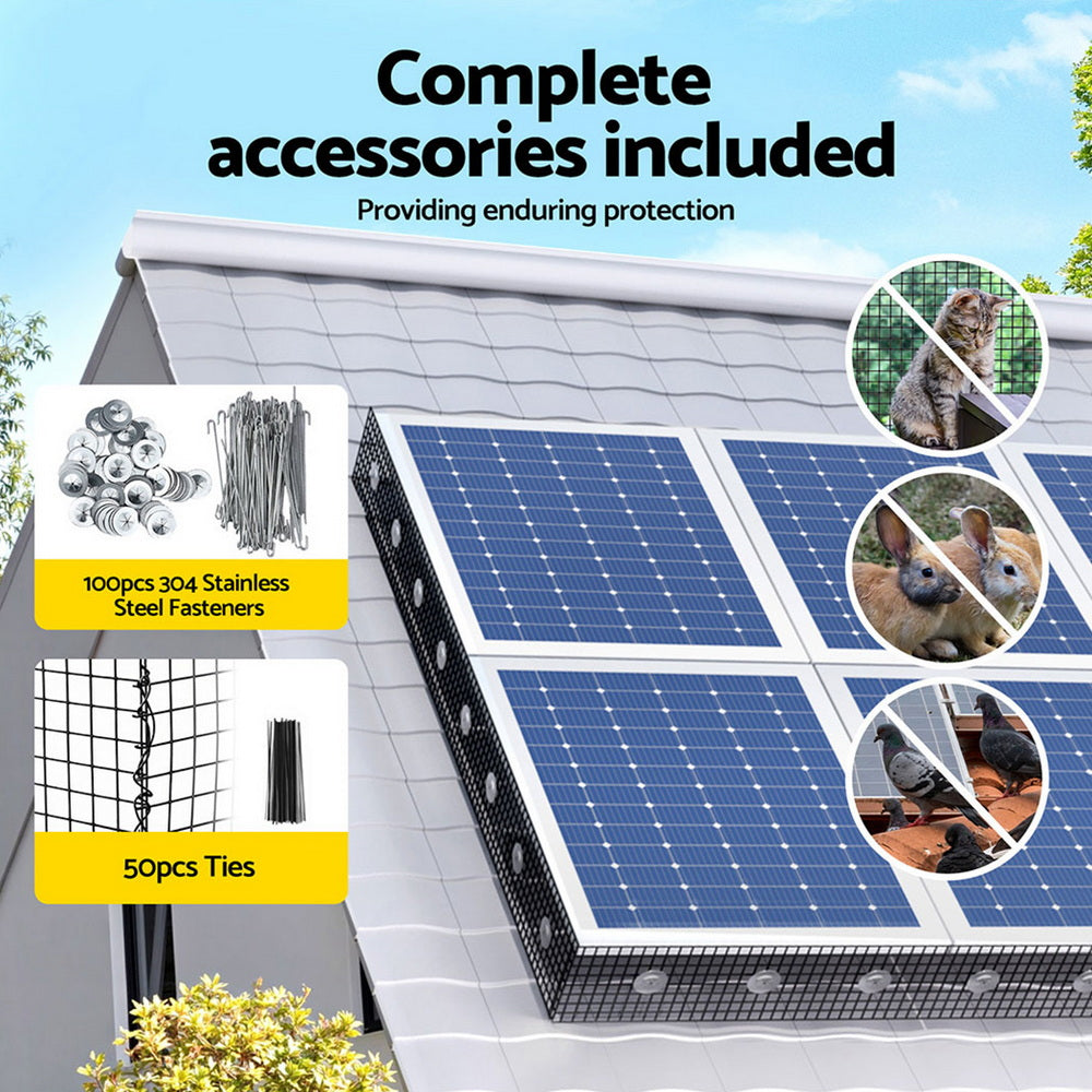 Gardeon 20cm x 30M Solar Panel Bird Guard Mesh Critter Guard Roll Kit with Rust-Proof PVC Coating 5