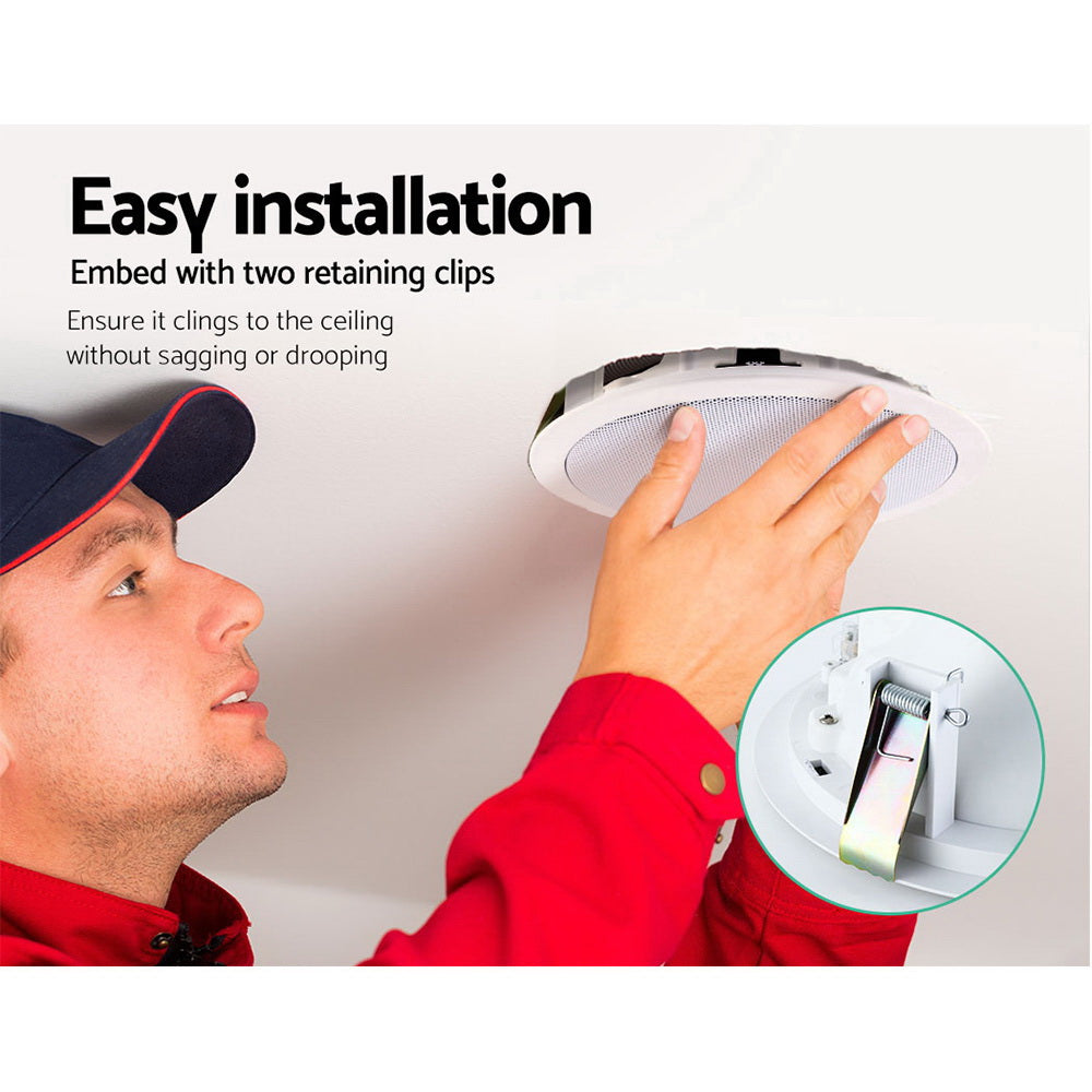 2 x 6" In Ceiling Speakers Home 80W Speaker Theatre Stereo Outdoor Multi Room 5