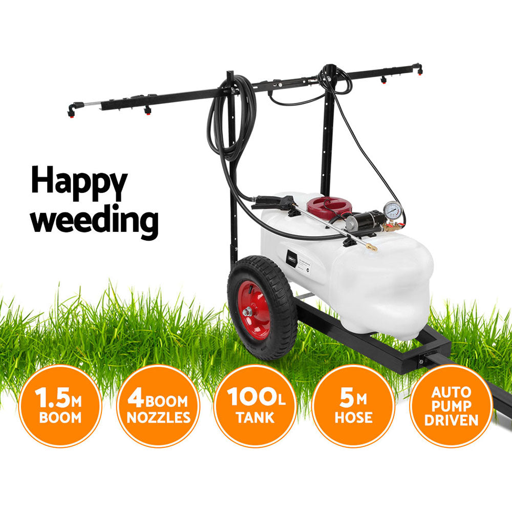Giantz Weed Sprayer 100L Trailer 1.5M Boom Garden Spray 4