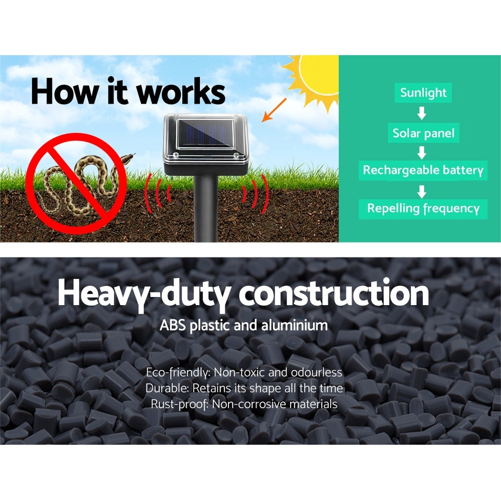 Vermitrap Set of 10 Ultrasonic Solar Powered Snake Repellent 4