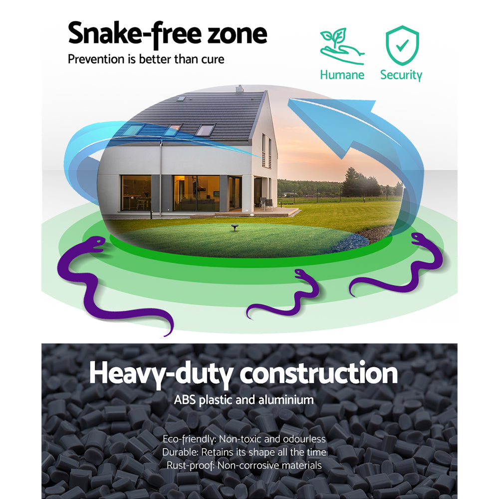 Gardeon Snake Repeller Set of 20 Multi Pulse Solar LED Plus Ultrasonic Pest Rodent 4