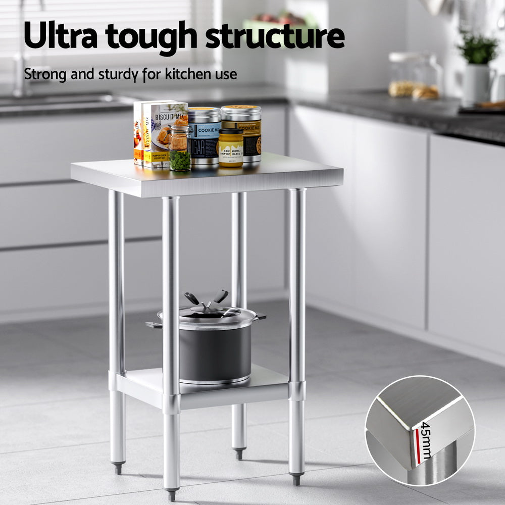 Cefito Stainless Steel Kitchen Benches Work Bench 610x457mm 430 5