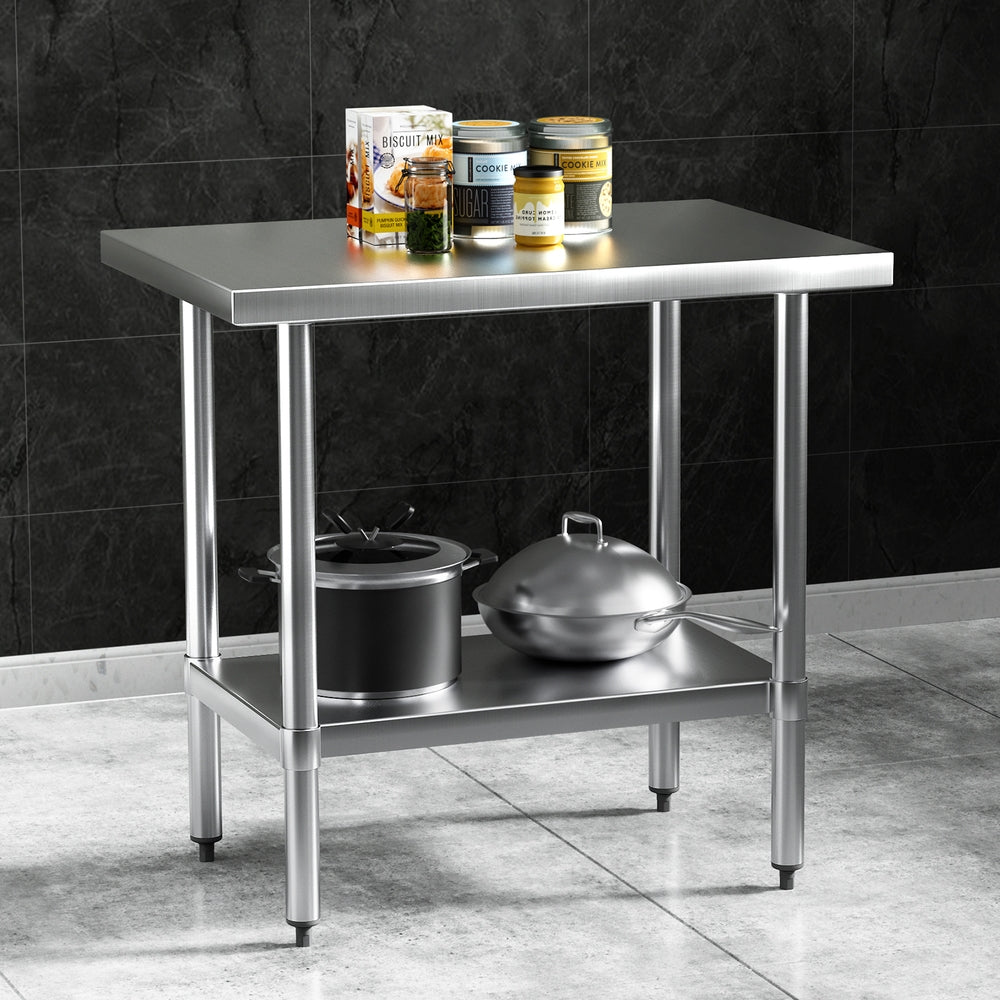 Cefito Stainless Steel Kitchen Benches Work Bench 910x610mm 430 7