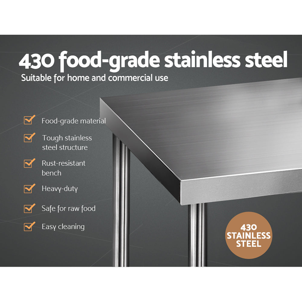 Cefito 1829x760mm Stainless Steel Kitchen Bench 430 3