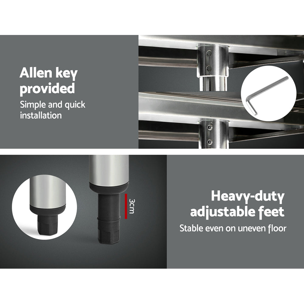 Cefito 1829x760mm Stainless Steel Kitchen Bench 430 6