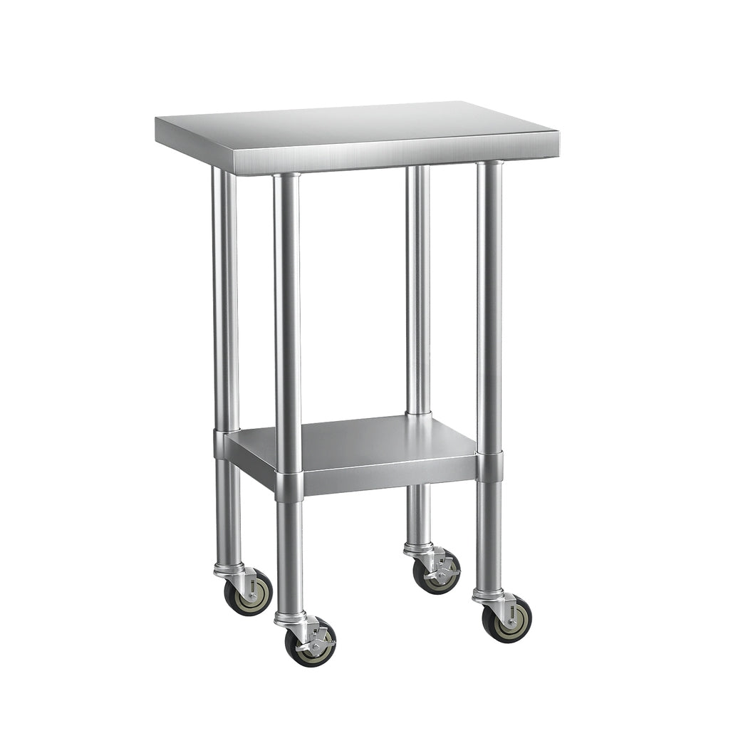 Cefito Stainless Steel Kitchen Benches Work Bench Wheels 61X46CM 430 7