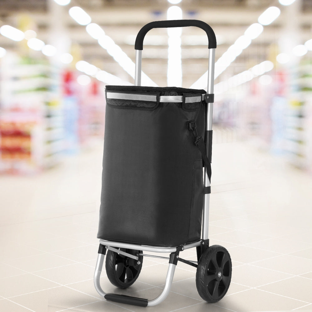 Emajin Shopping Trolley Cart Foldable 45KG Black 7