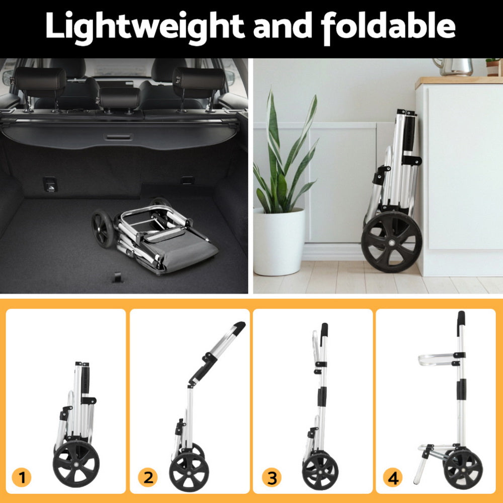 Emajin Shopping Trolley Cart 45KG Foldable Grey 5