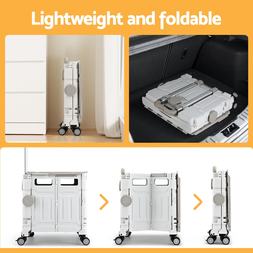 Emajin Shopping Trolley Cart 75L Foldable White 5