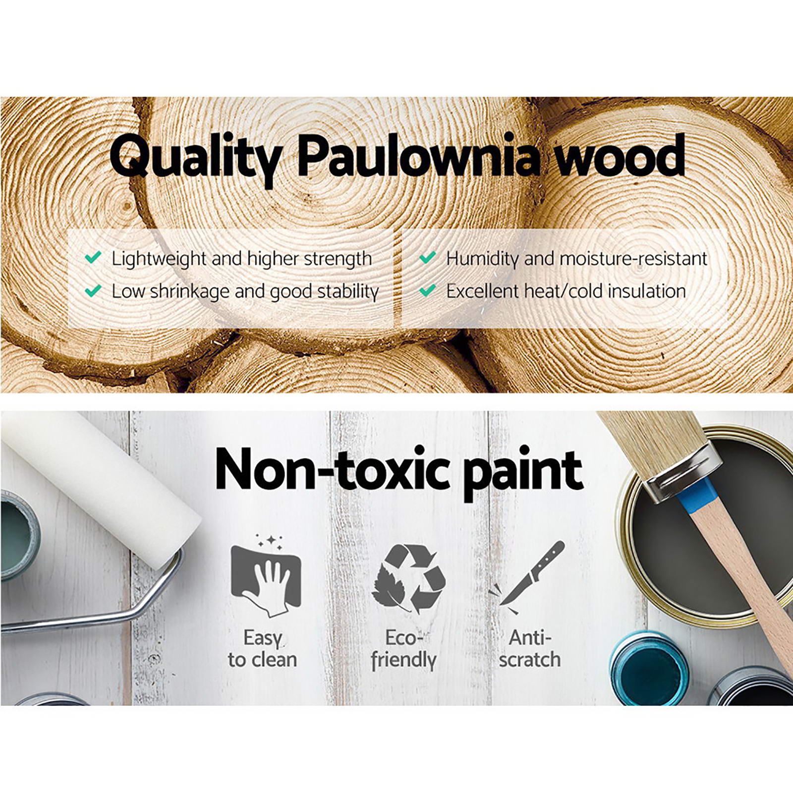 Artiss 2x Bedside Table 3 Drawers Vintage - THYME Blue 4