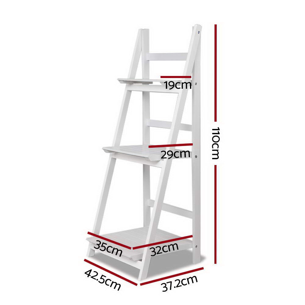 Artiss Bookshelf Corner Shelf 3 Tiers - ZANE White 4
