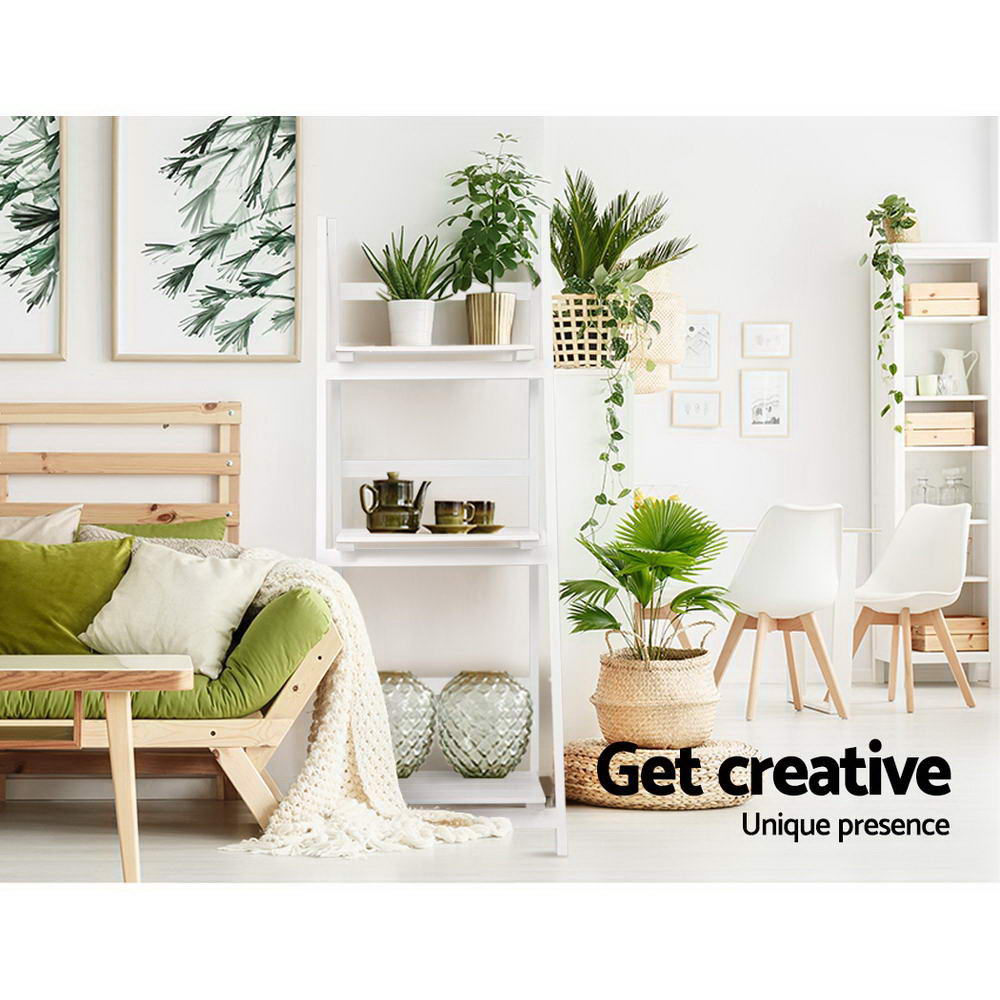 Artiss Bookshelf Corner Shelf 3 Tiers - ZANE White 5