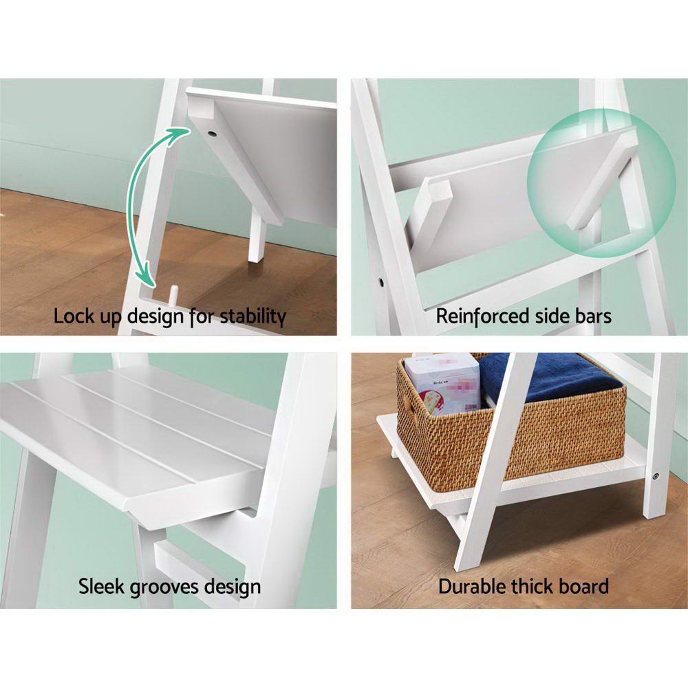 Artiss Bookshelf Corner Shelf 3 Tiers - ZANE White 6