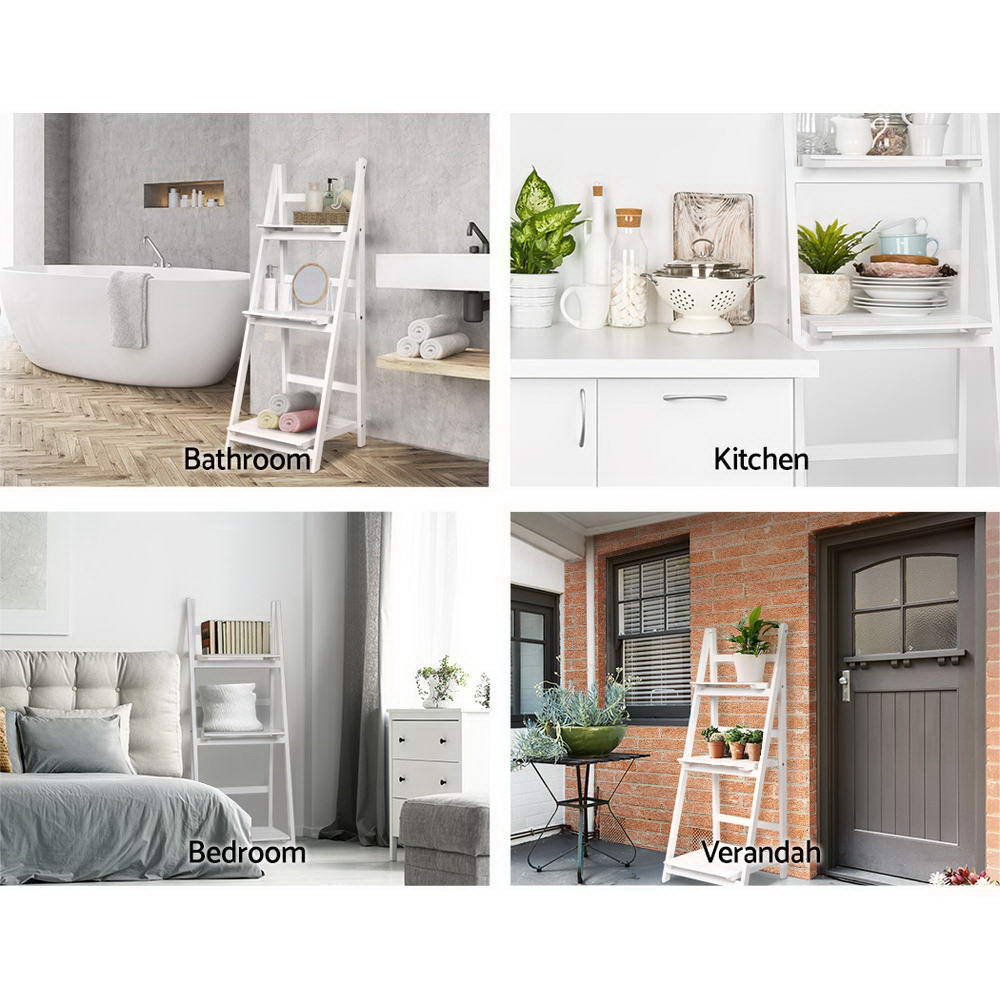 Artiss Bookshelf Corner Shelf 3 Tiers - ZANE White 7