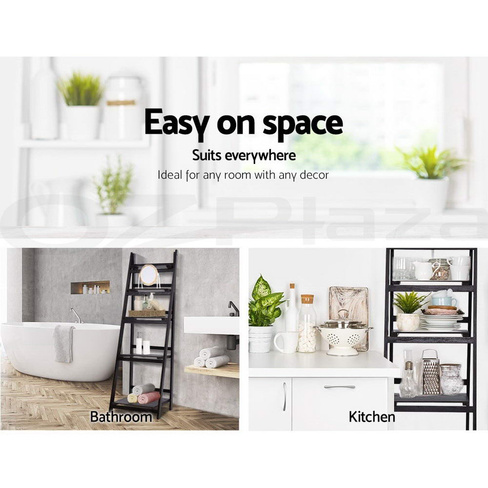 Artiss Bookshelf Corner Shelf 5 Tiers - ZANE Coffee 8