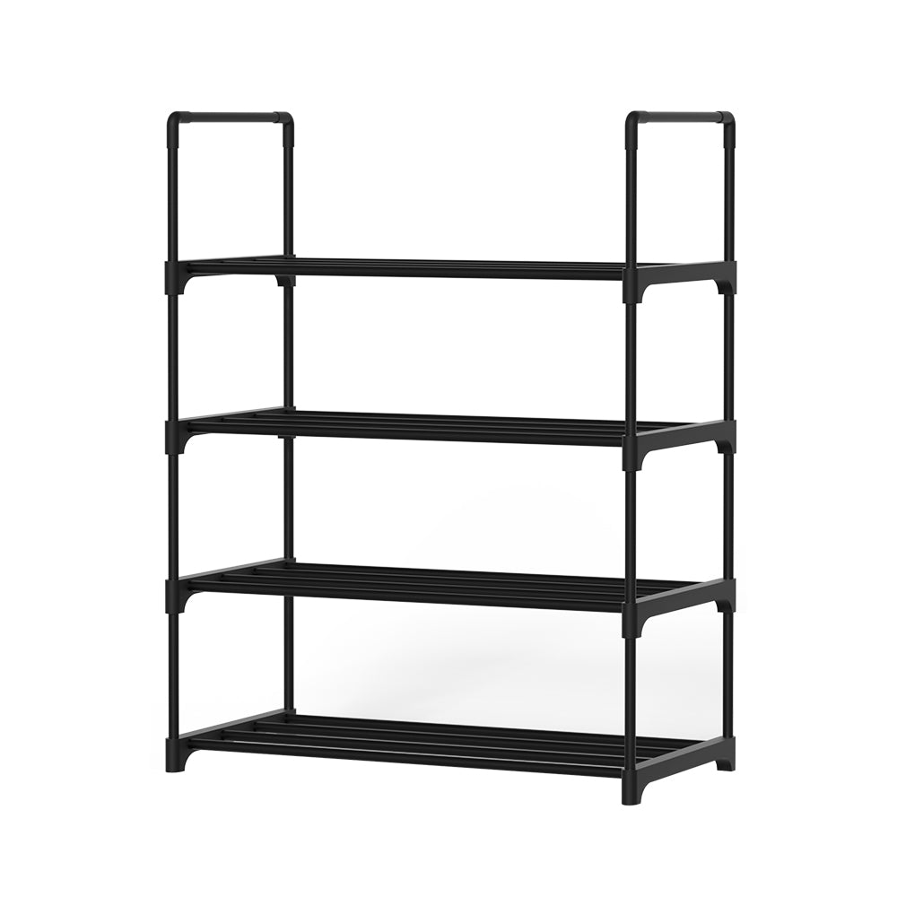 Artiss Shoe Rack Cabinet Stackable 4-tier 12 Pairs Black 3